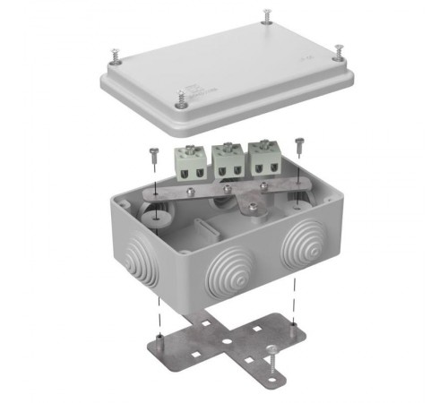 Коробка огнестойкая для о/п 40-0340-FR1.5-6 Е15-Е120 RAL7035 120х80х50 (20 шт/кор) серая  40-0340-7035-FR1.5-6  Промрукав