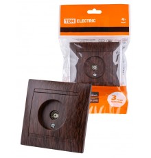 Розетка телевизионная простая (0-2400МГц, "мама") венге "Лама"  SQ1815-0417  TDM