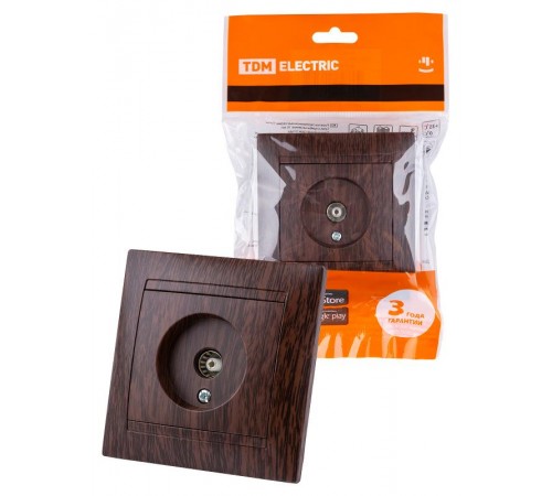 Розетка телевизионная простая (0-2400МГц, "мама") венге "Лама"  SQ1815-0417  TDM