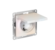AtlasDesign Жемчуг Розетка с заземлением со шторками с крышкой, 16А, IP20, механизм  ATN000446  SE