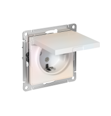 AtlasDesign Жемчуг Розетка с заземлением со шторками с крышкой, 16А, IP20, механизм  ATN000446  SE