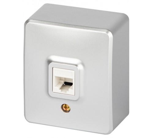 Розетка ЭРА Эксперт 11-3203-03 информационная RJ45, IP20, ОУ, Алюминий  Б0063009  ЭРА