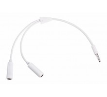 Аудиоразветвитель штекер 3,5 мм на 2 по 3,5 мм белый  18-1100  REXANT