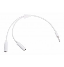 Аудиоразветвитель штекер 3,5 мм на 2 по 3,5 мм белый  18-1100  REXANT