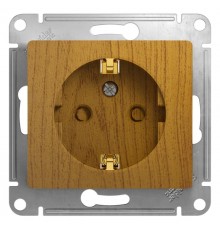 Glossa Дерево Дуб Розетка с заземлением со шторками  GSL000545  SE