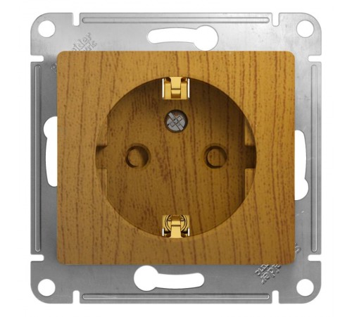 Glossa Дерево Дуб Розетка с заземлением со шторками  GSL000545  SE