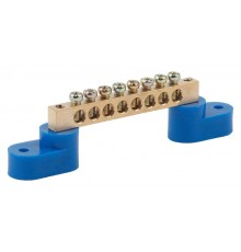 Шина N "ноль" на двух угловых изол ШНИ-8х12-8-У2-синий NO-222-67 Б0033446  ЭРА