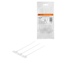 Хомут нейлоновый 2,5 х 110 мм с маркировочной площадкой (белый) (100 шт)  SQ0515-1304  TDM