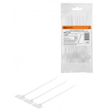 Хомут нейлоновый 2,5 х 110 мм с маркировочной площадкой (белый) (100 шт)  SQ0515-1304  TDM