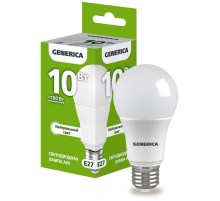 Лампа светодиодная A60 груша 10Вт 230В 4000К E27   LL-A60-10-230-40-E27-G  GENERICA