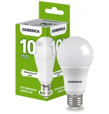 Лампа светодиодная A60 груша 10Вт 230В 4000К E27   LL-A60-10-230-40-E27-G  GENERICA