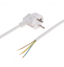 Шнур электрический с вилкой ПВС 3х1,0 мм2 1,5м (белый)  11-1317  REXANT
