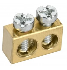 TEKFOR Шина нулевая сечение 6х9 2 отв. латунь  TF-KP00D-SN-02  IEK