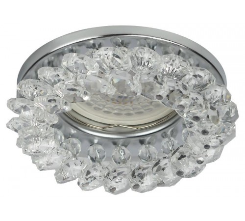 Светильник точечный встраиваемый под лампу DK16 50Вт MR16 GU5.3 хром/прозрачный  C0044737  ЭРА