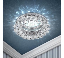 Светильник точечный встраиваемый под лампу DK16 50Вт MR16 GU5.3 хром/прозрачный  C0044737  ЭРА