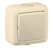 Переключатель открытой установки, одноклавишный, брызгозащищенный, цвет слоновая кость  ВА10-261-01  HEGEL