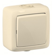 Переключатель открытой установки, одноклавишный, брызгозащищенный, цвет слоновая кость  ВА10-261-01  HEGEL