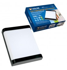 Светильник светодиодный пылевлагозащищен. для ЖКХ ULW-Q280 22W/4000K/S02 IP65 BLACK Прямоугольник 4000K 200x160x58 мм Корпус бел  UL-00006711  Volpe