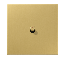 Центральная плата, 1 пост, 1 тумблер, цилиндр с окошком; металлическое исполнение; латунь классик; серия LS  ME12-0KOCR25  Jung