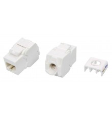 KJ8-8P8C-C5e-180-TLS-WH Вставка Keystone Jack RJ-45(8P8C), категория 5e, тип 180 градусов, Toolless, белая  426193  Hyperline