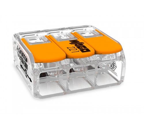 Клемма универсальная компактная 3-проводная 0.5 - 6 мм.кв (уп/30шт)  221-613  WAGO