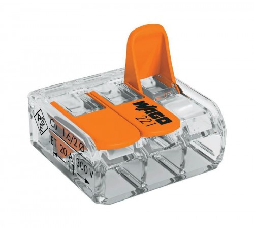 Клемма универсальная компактная 3-проводная 0.5 - 6 мм.кв (уп/30шт)  221-613  WAGO