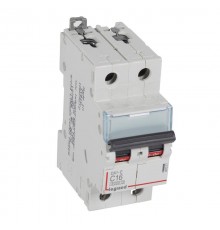 Выключатель автоматический двухполюсный DX3-E 6000 16А C 6кА  407277  Legrand