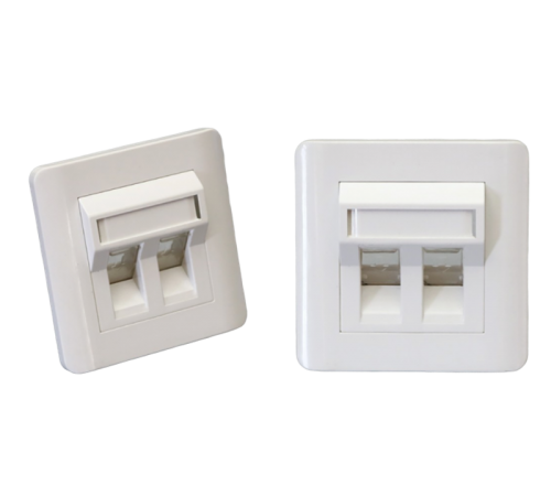 Рамка 86х86 с лицевой панелью для 2 модулей Keystone, с суппортом, под 45гр  500021  SPL