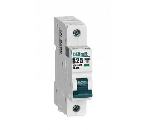 Выключатель автоматический  однополюсный ВА-105 25А B 10кА  13107DEK  DEKraft