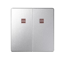 Simon 82 Клавиши (2 шт) для двухклавишного выключателя с подсветкой, S82 Detail алюминий  82025-93  Simon