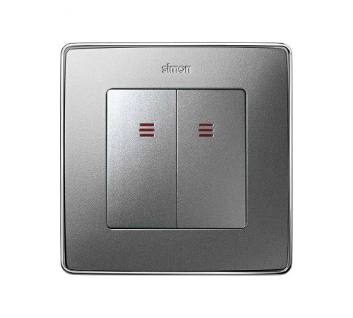 Simon 82 Клавиши (2 шт) для двухклавишного выключателя с подсветкой, S82 Detail алюминий  82025-93  Simon