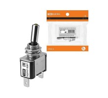 Выключатель-тумблер ASW-07D 1P 12В AC/DC 25А (3c) ON-OFF с фиксацией с желтой LED подсветкой   SQ0747-0287  TDM