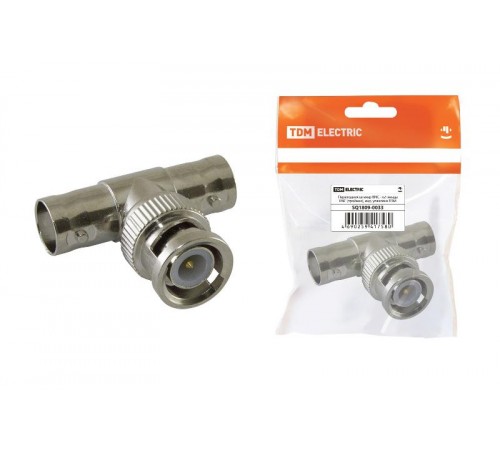 Переходник штекер BNC - х2 гнезда BNC (тройник), инд. упаковка  SQ1809-0033  TDM