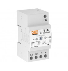 Устройства защиты от импульсных перенапряжений УЗИП для силовых сетей 3+NPE (Класс II+III), 255 В (V10 Compact-AS)  5093391  OBO Bettermann