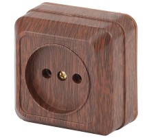 2-201-10 Intro Розетка 2P, 16А-250В, IP20, ОУ, Quadro, венге  Б0030123  Intro