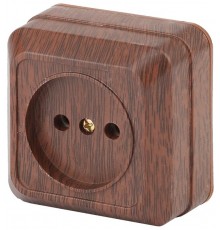 2-201-10 Intro Розетка 2P, 16А-250В, IP20, ОУ, Quadro, венге  Б0030123  Intro