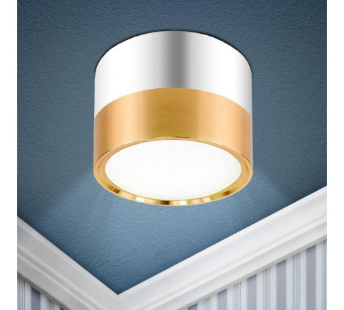 Светильник накладной подсветка OL7 GX53 GD/CH под лампу Gx53, алюминий, цвет золото+хром (40/1440)  Б0048532  ЭРА