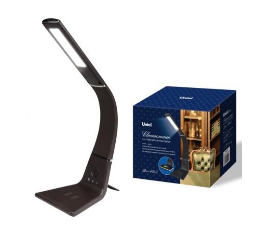 Светильник настольный TLD-565 Brown/LED/360Lm/3000-6000K/Dimmer/WR 12W сенсор диммер беспроводное зарядное устройство корич  UL-00006473  Uniel