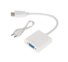 Переходник штекер HDMI - гнездо VGA, провод + шнур стерео 3,5 мм  17-6936  REXANT