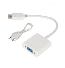 Переходник штекер HDMI - гнездо VGA, провод + шнур стерео 3,5 мм  17-6936  REXANT