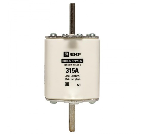 Плавкая вставка ППН-37 400/315А габарит 2  fus-37/400/315  EKF