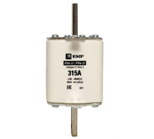 Плавкая вставка ППН-37 400/315А габарит 2  fus-37/400/315  EKF