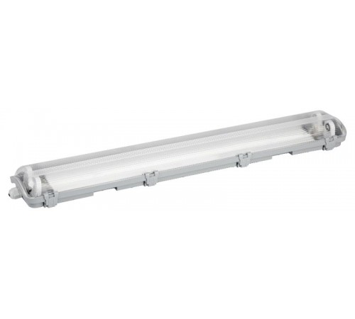 Светильник линейный пылевлагозащищенный под 2 светодиодные лампы T8 G13  SPP-103-0-102-060 IP65   2x600мм транзитный с отражателем 20шт в линию  Б006