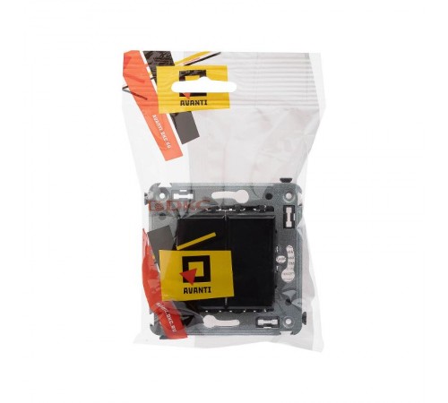 Инвертор двухклавишный в стену, "Avanti", "Черный квадрат"  4402124  DKC