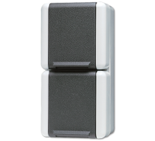 Двойная вертикальная SCHUKO-розетка 16A 250V~ для накладного монтажа IP44  822W  Jung