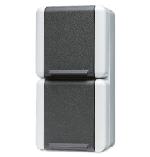 Двойная вертикальная SCHUKO-розетка 16A 250V~ для накладного монтажа IP44  822W  Jung