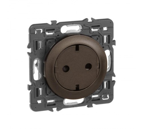 Celiane Графит Розетка с плоской лицевой панелью с/з, безвинт зажим (накладка+механизм)  067168  Legrand