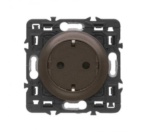 Celiane Графит Розетка с плоской лицевой панелью с/з, безвинт зажим (накладка+механизм)  067168  Legrand