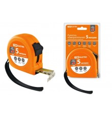 Рулетка, длина 5 м, стальная лента, ширина 19 мм, прорезиненное покрытие, магнит, "Рубин"  SQ1018-0106  TDM