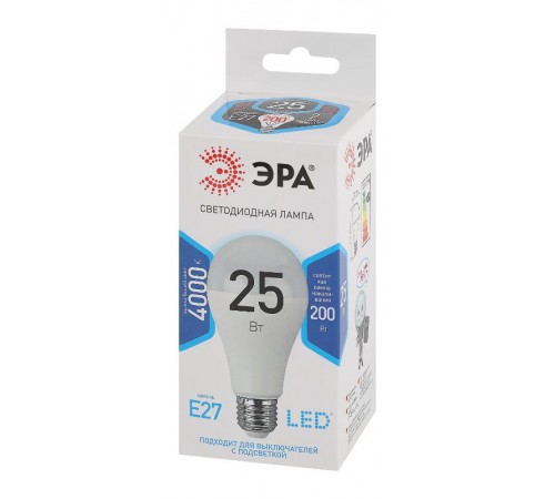 Лампа светодиодная LED 25Вт E27 4000К СТАНДАРТ груша  Б0035335  ЭРА